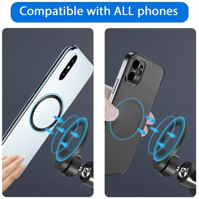 Alt view image 2 of 5 - Phone Magnetic Ball Mount Adapter Compatible with MagSafe, 360 Degree Rotate Mout Fit All 17mm/0.67inch Ball Joint Car Phone Holder, Compatible with All Phones