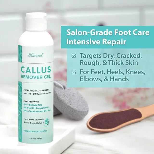 Alt view image 3 of 7 - Professional Callus Remover for Feet with 20% Urea, Epsom Salt, Salicylic Acid, Glycolic Acid, Heel Toe Foot Callus Remover Gel Peel Exfoliator Dead Skin Removal for Feet, Cracked Heel Repair