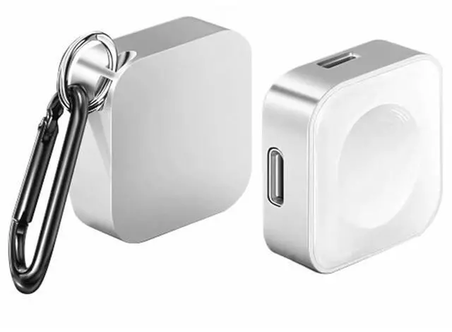 Main image of Charger for Apple Watch Support Lightning USB C,5W Magnetic Wireless Fast Charging iWatch Charger Type C Travel Keychain for iWatch Series Ultra 3/11/10/9/8/7/6/SE3/SE2/5/4/3/2-silvery Portable