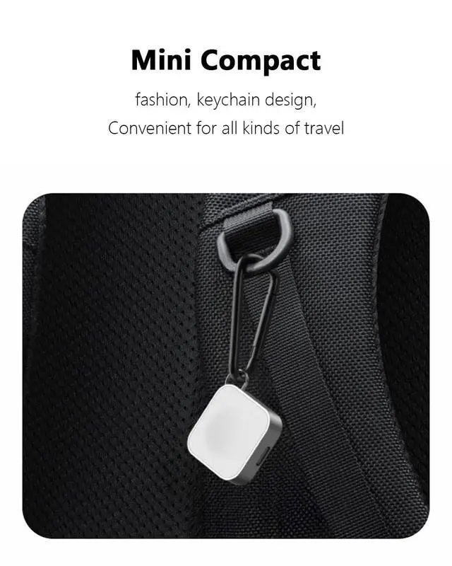 Alt view image 7 of 7 - Charger for Apple Watch Support Lightning USB C,5W Magnetic Wireless Fast Charging iWatch Charger Type C Travel Keychain for iWatch Series Ultra 3/11/10/9/8/7/6/SE3/SE2/5/4/3/2-silvery Portable