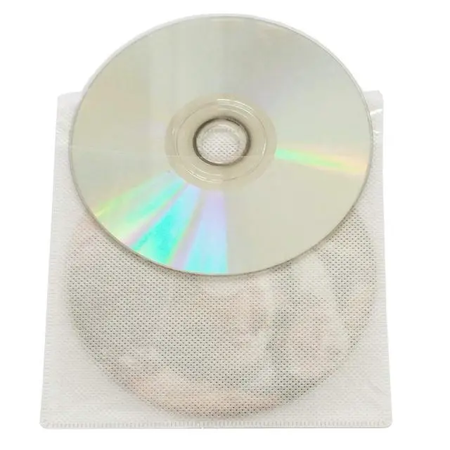 Alt view image 4 of 6 - CD DVD Sleeves,Thick Non-Woven Material Double-Sided Refill Plastic Sleeve for CD and DVD Storage Binders Disc Case (White)