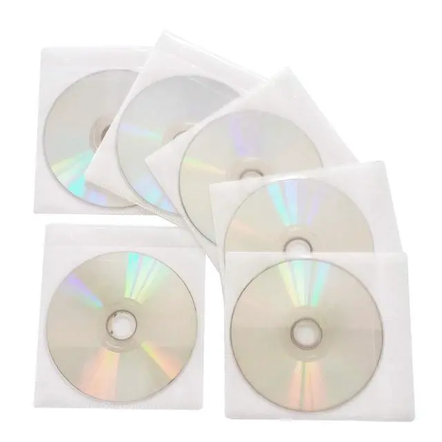 Alt view image 6 of 6 - CD DVD Sleeves,Thick Non-Woven Material Double-Sided Refill Plastic Sleeve for CD and DVD Storage Binders Disc Case (White)