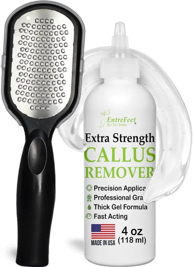 Main image of Dr. Entre's Callus Remover Gel & Foot File: Extra Strength Callus Remover for Feet, Foot Callus Remover Care, Pedicure Tools Supplies, Spa Kit, Dead Skin Scrubber, 4 oz
