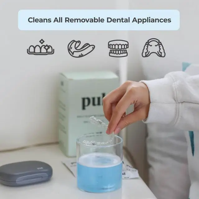 Alt view image 3 of 7 - Cleaner Tablets - Aligner Cleaner for Invisalign and Clear Aligners, Daily Retainer Cleaning Tablets and Denture Cleaner Tablets - Removes Odor, Stains and Plaque - 30 Day Supply