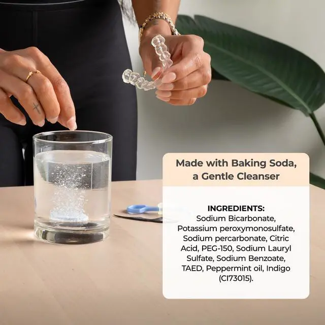 Alt view image 5 of 7 - Cleaner Tablets - Aligner Cleaner for Invisalign and Clear Aligners, Daily Retainer Cleaning Tablets and Denture Cleaner Tablets - Removes Odor, Stains and Plaque - 30 Day Supply