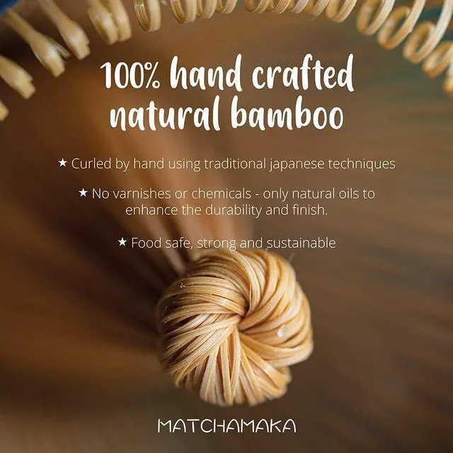 Alt view image 7 of 7 - Matcha Whisk - Bamboo Whisk for Matcha Powder, MATCHAMAKA Handcrafted Organic Traditional Japanese Chasen, 80-Prong Matcha Stirrer Wisk Mixer Brush for Authentic Tea Preparation