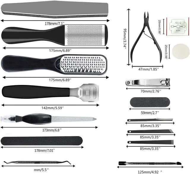 Alt view image 3 of 7 - 36 in 1 Pedicure Kit, Professional Pedicure Tools Foot Rasp Foot Dead Skin Remover for Home & Salon Care