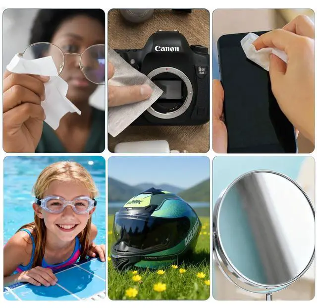 Alt view image 5 of 6 - Anti-Fog Wipes for Glasses, 100 Pre-Moistened Lens Cleaners