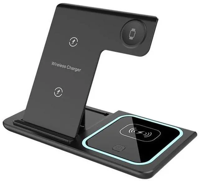 Main image of 3-in-1 Magnetic Wireless Charging Station, 15W Fast Charger for iPhone 17/16/15/14/13/12 Series, Apple Watch Ultra/10/9/8/SE & AirPads Pro/3/2, Foldable Charging Stand for Travel