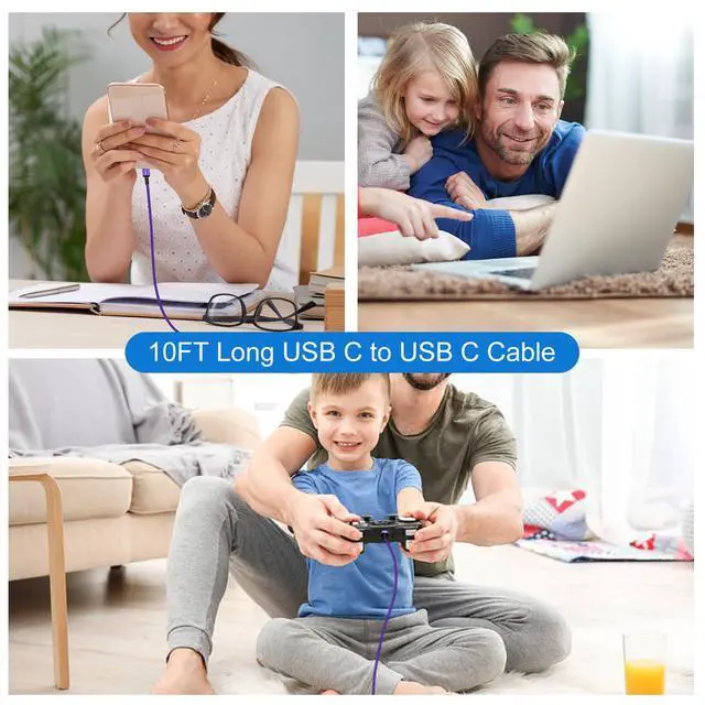 Alt view image 7 of 7 - 240W Samsung Galaxy Charger Fast Charging USB C to USB C Cord 10FT Long Super Fast Android Phone Charger Type C Cable for Samsung Galaxy S26 Ultra A57 A37 S26+ S26 S25 FE Plus A17 A16 A36 A26 A15 A35