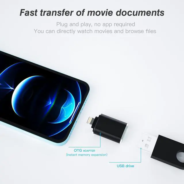 Alt view image 5 of 7 - Lightning to USB for iPhone OTG Adapter Dongle Camera Card Reader Flash Drive Keyboard Mouse MIDI Hub Data Sync for 13 11 12 Pro Max Mini Xr X Xs 8 7 Se Plus for Apple for iPad Air Piano Converter