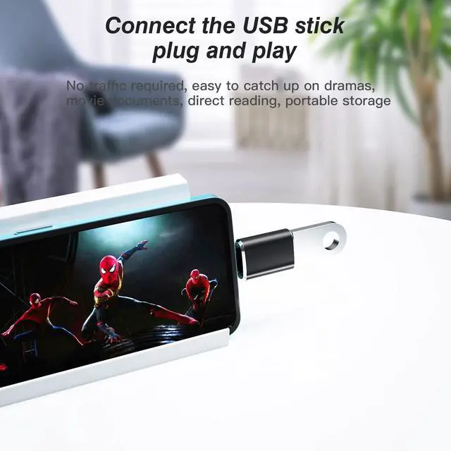 Alt view image 6 of 7 - Lightning to USB for iPhone OTG Adapter Dongle Camera Card Reader Flash Drive Keyboard Mouse MIDI Hub Data Sync for 13 11 12 Pro Max Mini Xr X Xs 8 7 Se Plus for Apple for iPad Air Piano Converter