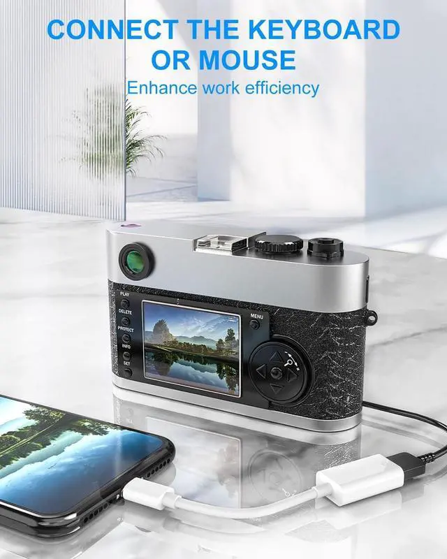 Alt view image 3 of 7 - USB to Lightning Adapter, Lightning Male to USB Female iPhone Adapter for iPhone 14 13 12 11 Pro Max X XS 8 7,iPad,iPhone Camera OTG Adapter Support Connect Camera,Flash Drive,Mouse,Card Reader