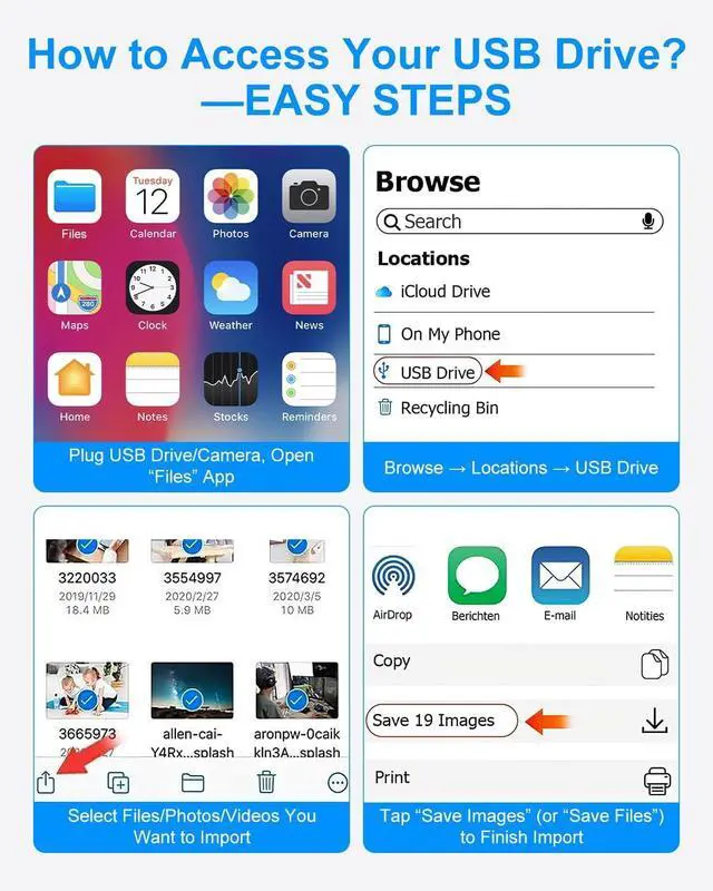 Alt view image 5 of 7 - USB to Lightning Adapter, Lightning Male to USB Female iPhone Adapter for iPhone 14 13 12 11 Pro Max X XS 8 7,iPad,iPhone Camera OTG Adapter Support Connect Camera,Flash Drive,Mouse,Card Reader