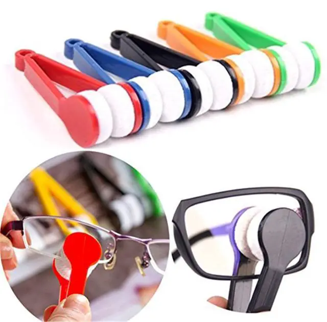 Alt view image 2 of 7 - Glasses Eyeglass Microfiber Spectacles Cleaner Soft Brush Cleaning Tool Mini Microfiber Glasses Eyeglasses Cleaner Cleaning Clip (Blue,Green,Black,Red,Orange)
