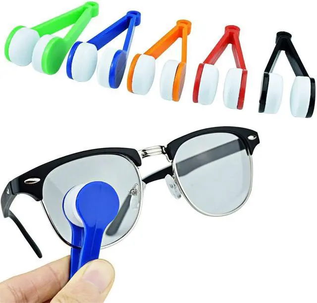 Alt view image 6 of 7 - Glasses Eyeglass Microfiber Spectacles Cleaner Soft Brush Cleaning Tool Mini Microfiber Glasses Eyeglasses Cleaner Cleaning Clip (Blue,Green,Black,Red,Orange)