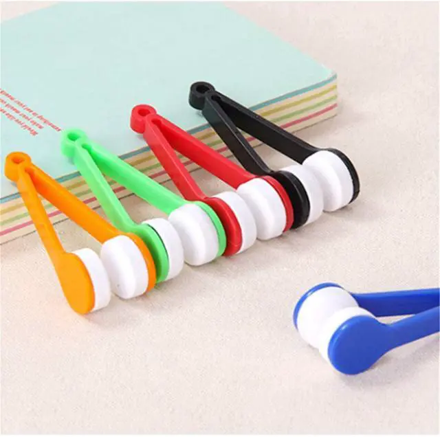 Alt view image 7 of 7 - Glasses Eyeglass Microfiber Spectacles Cleaner Soft Brush Cleaning Tool Mini Microfiber Glasses Eyeglasses Cleaner Cleaning Clip (Blue,Green,Black,Red,Orange)