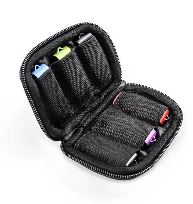 Main image of Flash Drive Case - USB Holder, Storage Bag for Thumb Drives, Lightweight, Protects & Stores Small Items, 6 Slots, Black