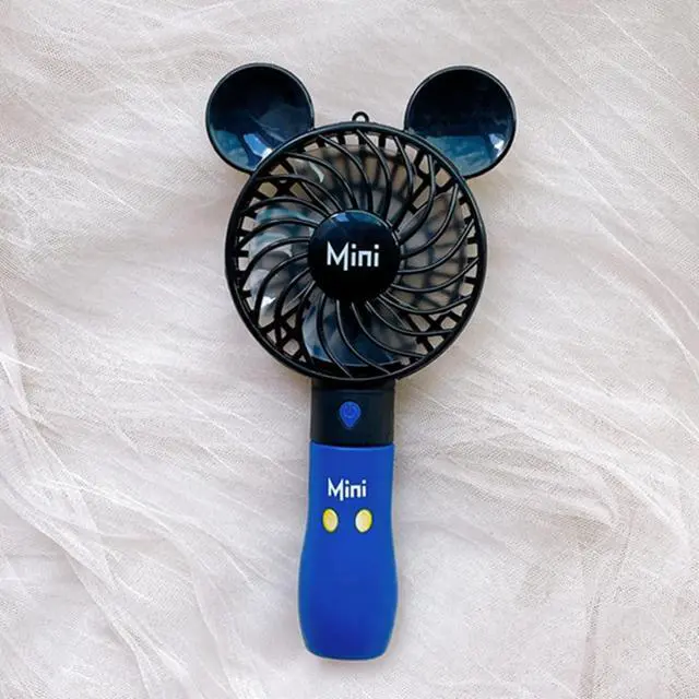 Alt view image 3 of 6 - Kbinter Cute Personal Mini Fan, Handheld & Portable USB Rechargeable 1 Speed USB Fans with Colorful LED Light Adjustable, for Indoor Or Outdoor Activities, Cute Mouse