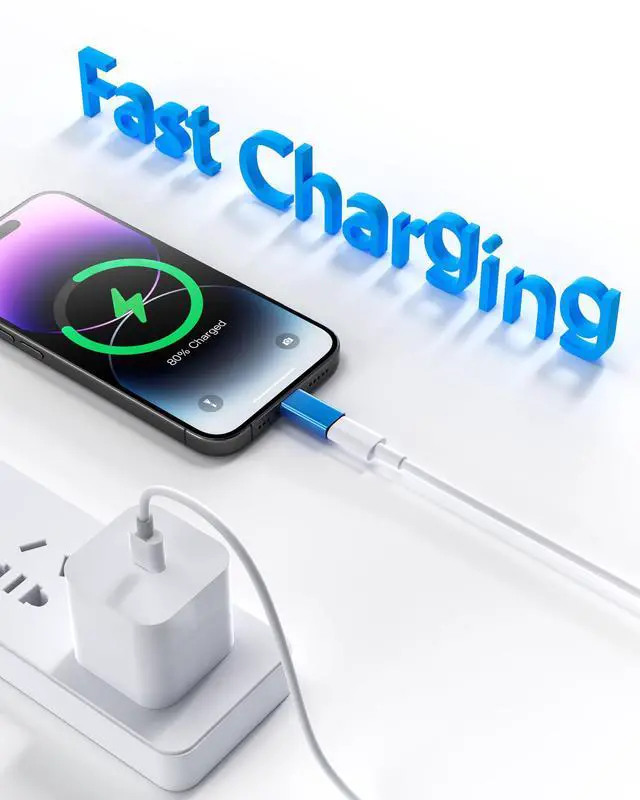 Alt view image 2 of 7 - MFi Certified USB C to Lightning Adapter 4-Pack, 27W Fast Charging & Data Sync, Lightning to USB Type C Cable Adapter Compatible with iPhone 14/13/12/Pro/Max, iPad, AirPods, with Anti-Loss Lanyard
