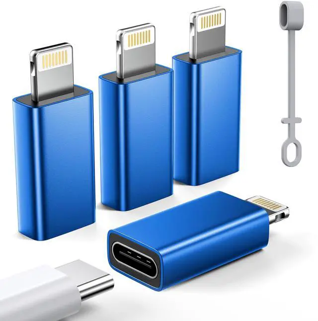 Main image of MFi Certified USB C to Lightning Adapter 4-Pack, 27W Fast Charging & Data Sync, Lightning to USB Type C Cable Adapter Compatible with iPhone 14/13/12/Pro/Max, iPad, AirPods, with Anti-Loss Lanyard