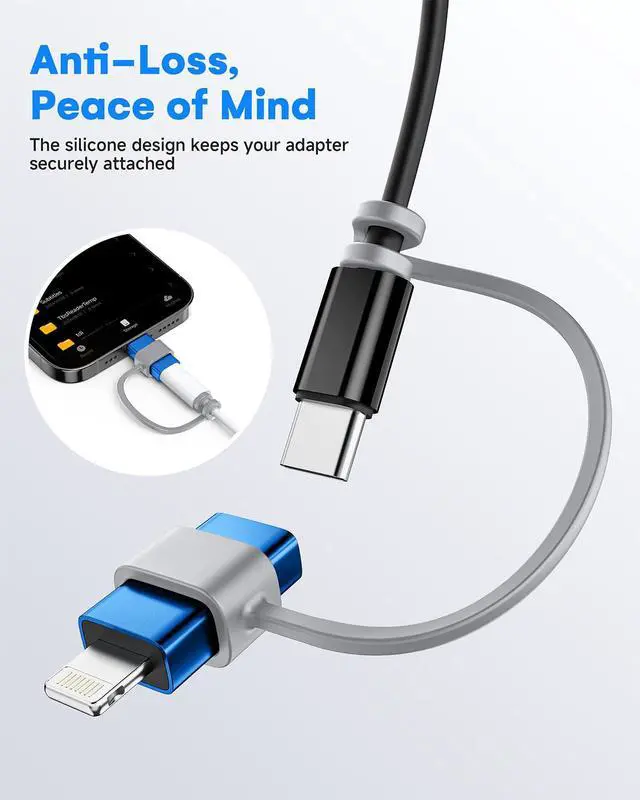 Alt view image 6 of 7 - MFi Certified USB C to Lightning Adapter 4-Pack, 27W Fast Charging & Data Sync, Lightning to USB Type C Cable Adapter Compatible with iPhone 14/13/12/Pro/Max, iPad, AirPods, with Anti-Loss Lanyard