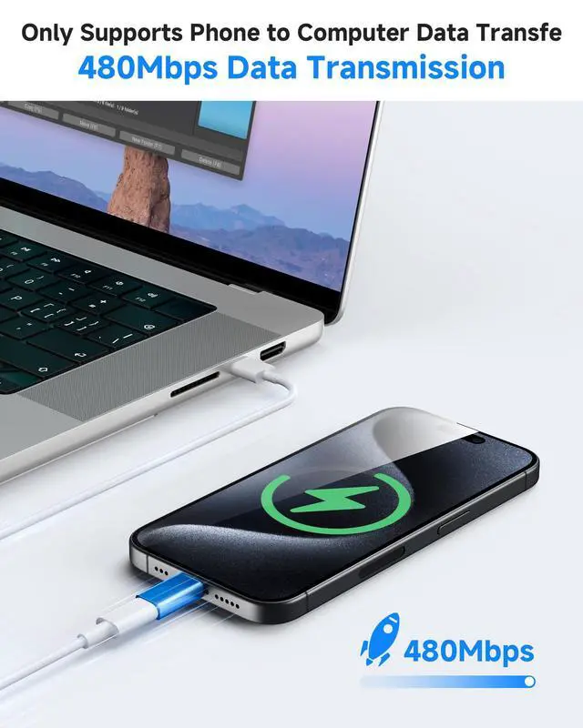 Alt view image 3 of 7 - MFi Certified USB C to Lightning Adapter 4-Pack, 27W Fast Charging & Data Sync, Lightning to USB Type C Cable Adapter Compatible with iPhone 14/13/12/Pro/Max, iPad, AirPods, with Anti-Loss Lanyard