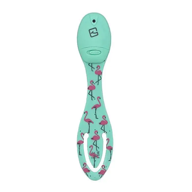 Alt view image 7 of 7 - Book Light, Clip On Reading Light for Bed, 2in1 Flexilight & Bookmark, Small & Lightweight with a Soft Glow, 2 Batteries Included, Flamingo