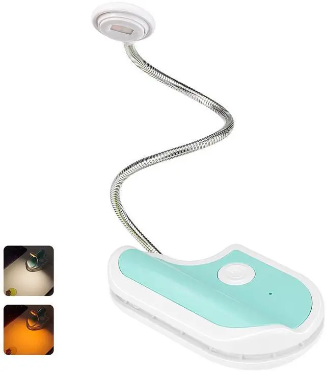 Main image of Rechargeable Reading Light for Kids,Small Amber Book Light,Multi Colors Portable LED Reading Lamp with 361° Rotary Light Neck,Wireless Clip Reading Light for Books (White)