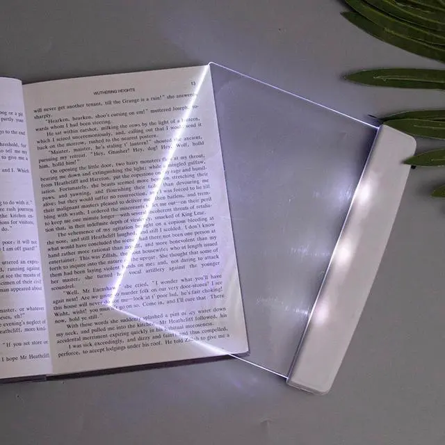 Main image of Flat Book Lights for Reading at Night in Bed Clear LED Book Page Light Bookmark Light for Reading Illuminator Panel Plate Lamp Board Wireless (White)