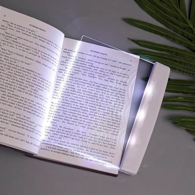 Alt view image 3 of 7 - Flat Book Lights for Reading at Night in Bed Clear LED Book Page Light Bookmark Light for Reading Illuminator Panel Plate Lamp Board Wireless (White)