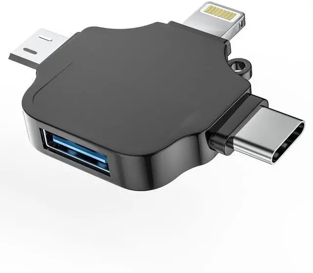 Main image of OTG Adapter USB Female to Type C Lightning Micro Male 3in1 Converter for iPhone 14 13 for iPad Compatible for Samsung Android Camera Card Reader Mouse Keyboard Midi Flash Drive Accessorie