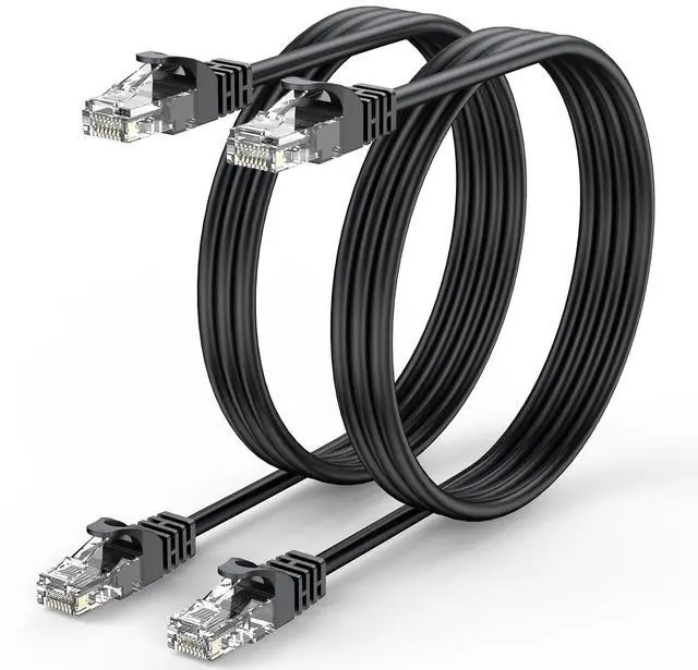 Main image of Cat 6 Ethernet Cable 3 FT 2-Pack, Short Patch Cable 3 Foot Cord (Cat 6 Cable 3FT, Internet RJ45, Network Cable) 10Gbps for Gaming, Patch Panel, Cable Management, Router, Modem