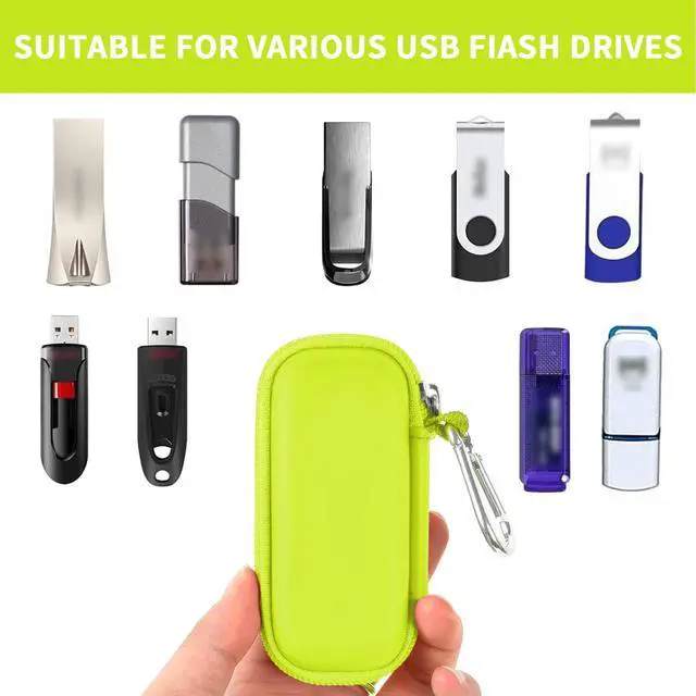 Alt view image 2 of 7 - USB Flash Drive Case, SD Card Holder Compatible with Thumb Drive, Memory Cards, SDXC SDHC Storage Bag, Electronic Accessories Organizer for SanDisk for Samsung for Inland (Green)