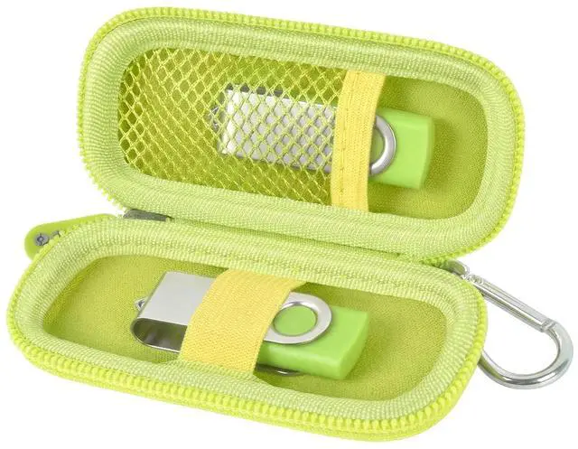 Main image of USB Flash Drive Case, SD Card Holder Compatible with Thumb Drive, Memory Cards, SDXC SDHC Storage Bag, Electronic Accessories Organizer for SanDisk for Samsung for Inland (Green)