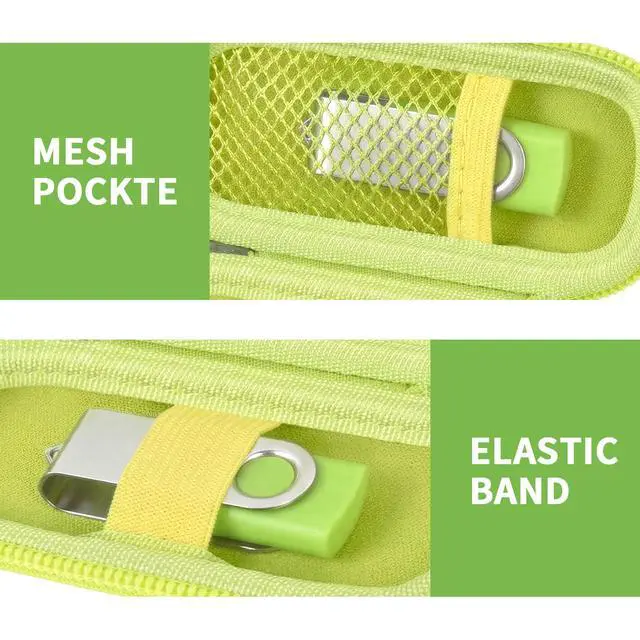 Alt view image 4 of 7 - USB Flash Drive Case, SD Card Holder Compatible with Thumb Drive, Memory Cards, SDXC SDHC Storage Bag, Electronic Accessories Organizer for SanDisk for Samsung for Inland (Green)