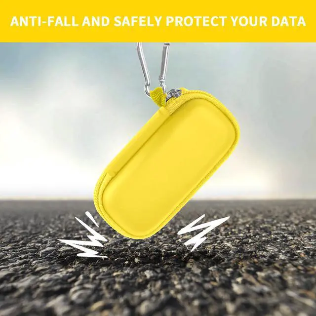 Alt view image 5 of 7 - USB Flash Drive Case, SD Card Holder Compatible with Thumb Drive, Memory Cards, SDXC SDHC Storage Bag, Electronic Accessories Organizer for SanDisk for Samsung for Inland (Yellow)