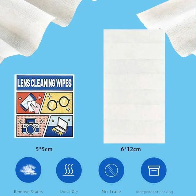 Alt view image 2 of 7 - 300 PCS Lens Cleaning Wipes for Eyeglasses, Glasses Cleaner for Glasses/Sunglasses, Phones, iPads, Eyeglasses, Tablets, Laptops, Computers, Mirrors, Lens Wipes Individually Wrapped, 6cm * 12cm