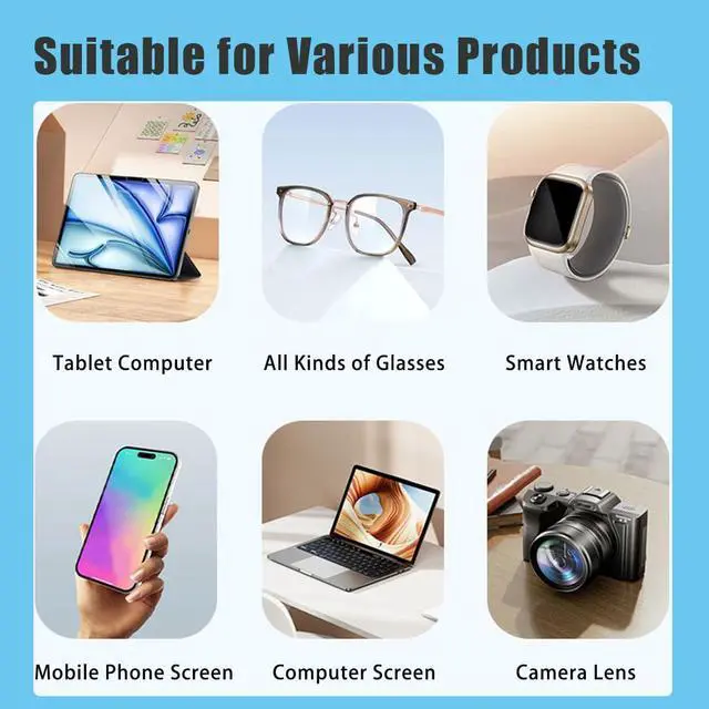 Alt view image 3 of 7 - 300 PCS Lens Cleaning Wipes for Eyeglasses, Glasses Cleaner for Glasses/Sunglasses, Phones, iPads, Eyeglasses, Tablets, Laptops, Computers, Mirrors, Lens Wipes Individually Wrapped, 6cm * 12cm