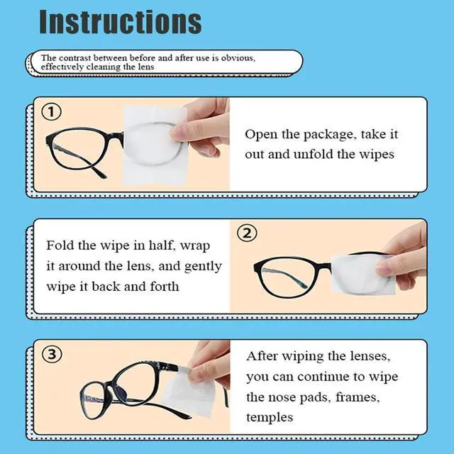 Alt view image 6 of 7 - 300 PCS Lens Cleaning Wipes for Eyeglasses, Glasses Cleaner for Glasses/Sunglasses, Phones, iPads, Eyeglasses, Tablets, Laptops, Computers, Mirrors, Lens Wipes Individually Wrapped, 6cm * 12cm