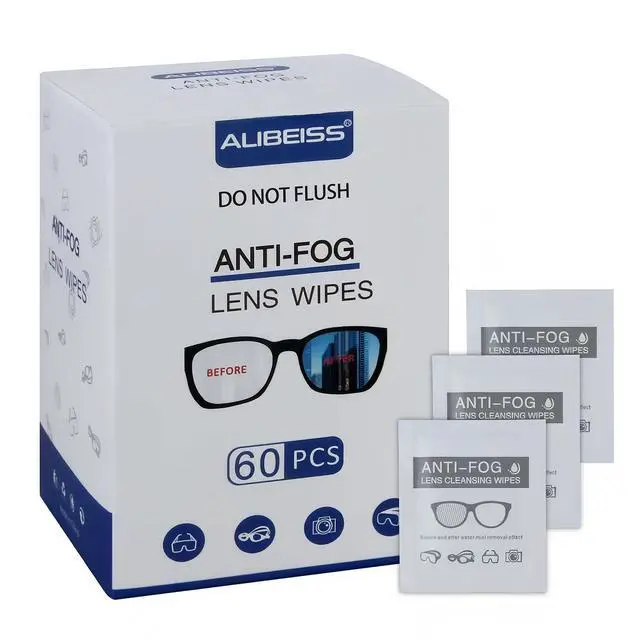 Main image of Anti-Fog Lens Wipes Pre-Moistened Anti-Fog Wipes, 6inch X 5inch,for Eye Glasses (60 Pack)