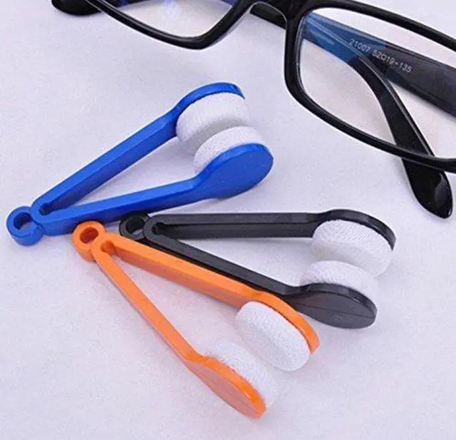 Alt view image 3 of 5 - Glasses Eyeglass Microfiber Spectacles Cleaner Brush Cleaning ToolRandom Color