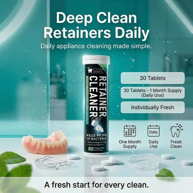 Alt view image 3 of 7 - Retainer Cleaner Tablets 30 Count | Retainer Cleaning Tablets for Clear Aligners, Mouthguard & Night Guard | Aligner Cleaner | Dental Cleaner Tablets | Fresh Mint Flavor