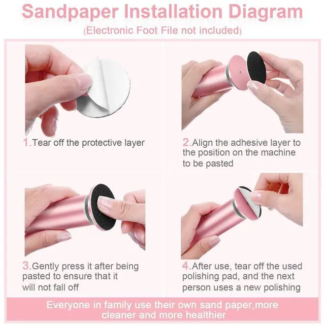 Alt view image 4 of 6 - 120 Pieces Replacement Sandpaper Discs for Electric Foot File Adjustable Speed Callus Remover Tool Sandpaper Pad Disks Replaceable for Men Women Dead Cracked Hard Skin