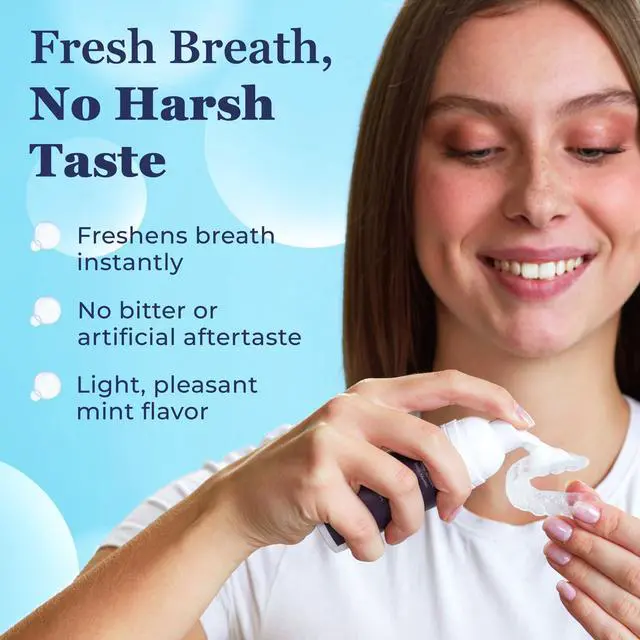 Alt view image 6 of 7 - Aligner Cleaner Foam - Aligner and Retainer Cleaner Foam for Invisalign, Night Guards and Dentures, Helps Remove Stains & Build-Up, Keeps Appliances Clear, Fresh Mint Flavor, Travel-Friendly