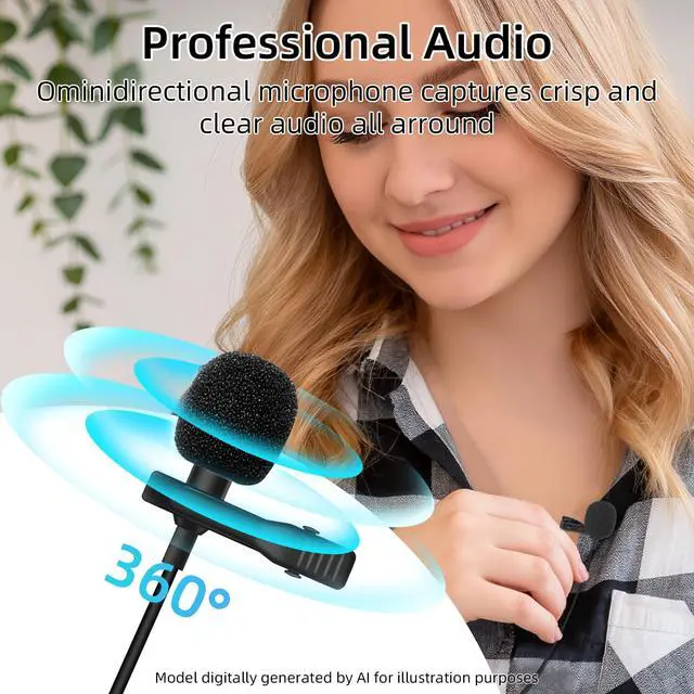 Alt view image 3 of 7 - 3.5mm Lavalier Microphone, 3.5mm(1/8") TRRS Plug Invisible Lapel Microphone Wired for Phone, PC, Camera, Audio Recording, Game Streaming 4.9FT (TRRS)