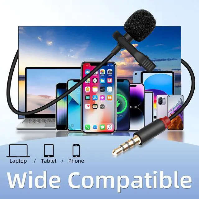 Alt view image 5 of 7 - 3.5mm Lavalier Microphone, 3.5mm(1/8") TRRS Plug Invisible Lapel Microphone Wired for Phone, PC, Camera, Audio Recording, Game Streaming 4.9FT (TRRS)