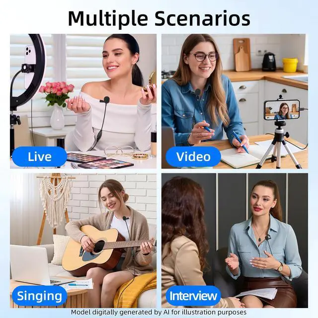 Alt view image 6 of 7 - 3.5mm Lavalier Microphone, 3.5mm(1/8") TRRS Plug Invisible Lapel Microphone Wired for Phone, PC, Camera, Audio Recording, Game Streaming 4.9FT (TRRS)