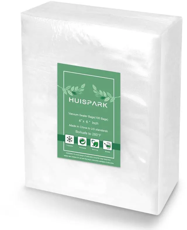 Main image of Sealer Bags,Heavy Duty Pre-Cut Design Commercial Grade 4x6 Inch Food Sealable Bag for Heat Seal Food Storage, Seal Bag Boilsafe to 280°F Freezable, Resizable,Reuseable (100Pcs)