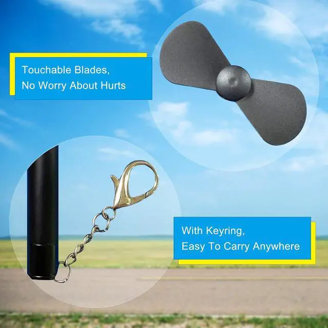Alt view image 4 of 6 - Mini Fan, Pocket Purse Portable - Gifts for Mom AAA Battery Replaceable Small But Powerful Personal Fan Cooling for Women Men Reading Home Office Outdoor Travel Camping-With Keyring